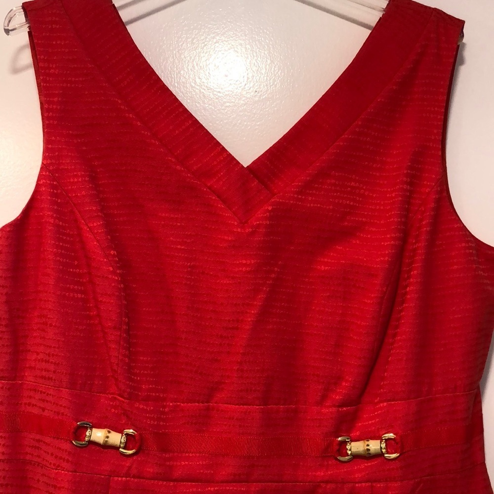TAHARI DRESS (Arthur Levine) in Orange tone RED NWOT sz 16